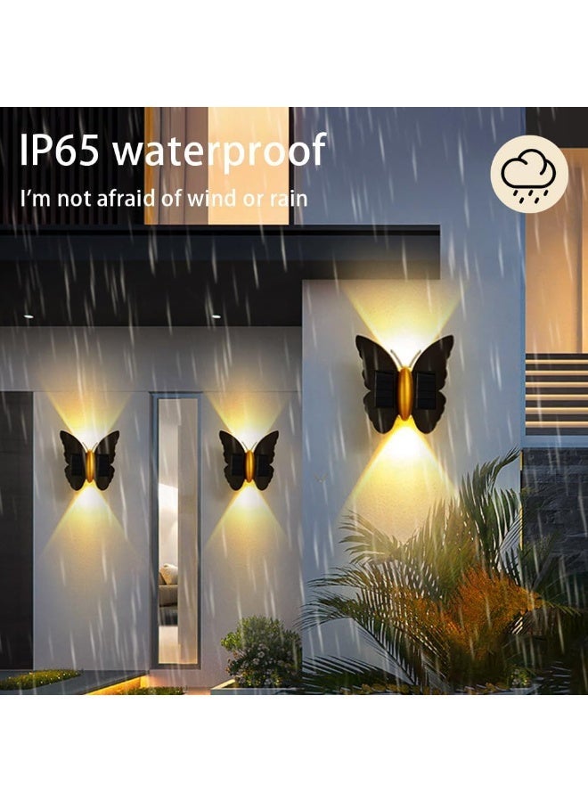 Outdoor Butterfly Wall Light Led 10W Metal Wallp Ip65 Waterproof Decoration Outdoor Wall Light up and Down Lightiwarm Light Wall Lightifor Terrace Garden Balcony Hallway - Image 2